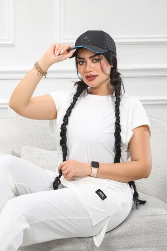 ترنج نسائي كاجوال ريب سادة تيشرت طويل ربع كم وبنطا...