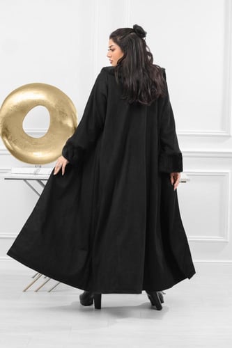 فروة شتوية طويلة ناعمة مبطنة بالفرو من الداخل وأكم...