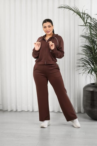 ترنج شتوي كاجوال سحاب بأكمام طويلة وقبعة