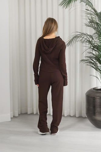 ترنج شتوي كاجوال سحاب بأكمام طويلة وقبعة