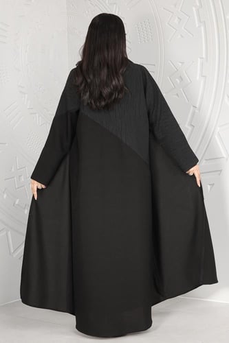 عباية قماش كريب الفاخر بزودة بأزرار طقطق