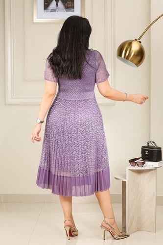 فستان كلاسيكي مكسر شيفون نصف كم