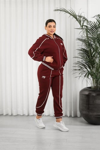 ترنج شتوي كاجوال سحاب رياضي مزموم مع قبعة