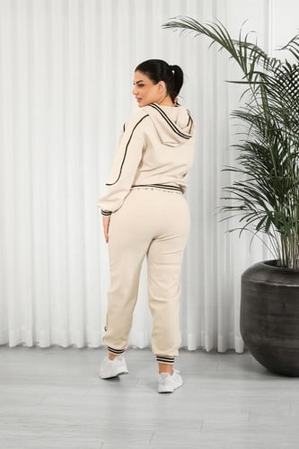 ترنج شتوي كاجوال سحاب رياضي مزموم مع قبعة