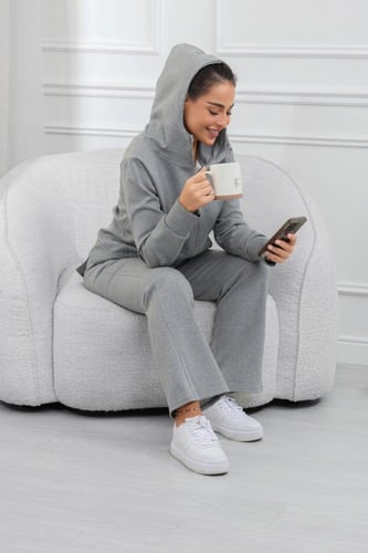 ترنج شتوي كاجوال سحاب بأكمام طويلة وقبعة