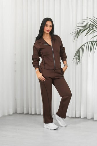 ترنج شتوي كاجوال سحاب رياضي مع قبعة