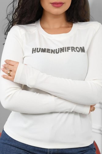 تيشرت نسائية كاجوال بأكمام طويلة بفتحات للإبهام في...