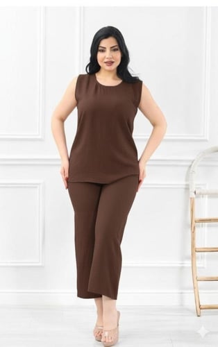 طقم نسائي كاجوال بلا أكمام