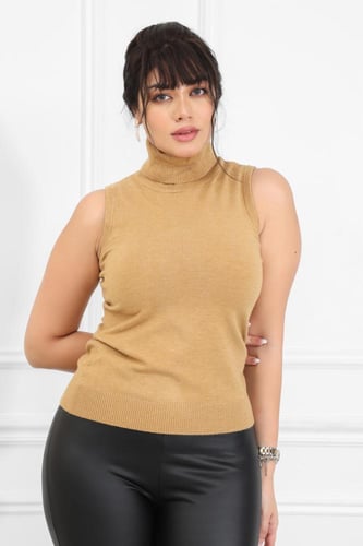 هاينك نسائي بلا أكمام ذات ياقة مدورة متعدد الألوان