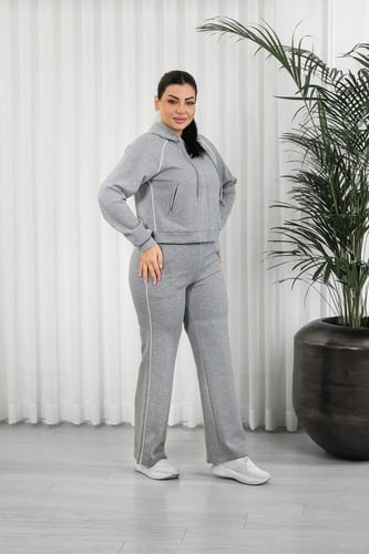 ترنج شتوي كاجوال سحاب بأكمام طويلة وقبعة