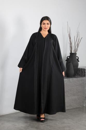 عباية كريب فاخر خطوط قيطان من الامام والخلف لف