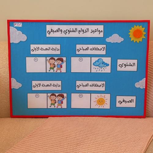 لوحة الدوام الصيفي والشتوي