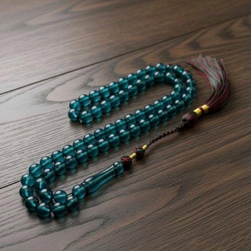 سبحة زعفران زرقاء فيروزي – 51 حبة من الفخامة والأن...