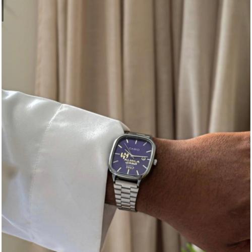 ساعة رجالي LTP كابلز اسود-ازرق بشعار نادي الهلال