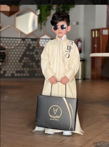 دقلة أطفال "لينن" فاخرة مع شال وتطريز الاسم – تصمي...