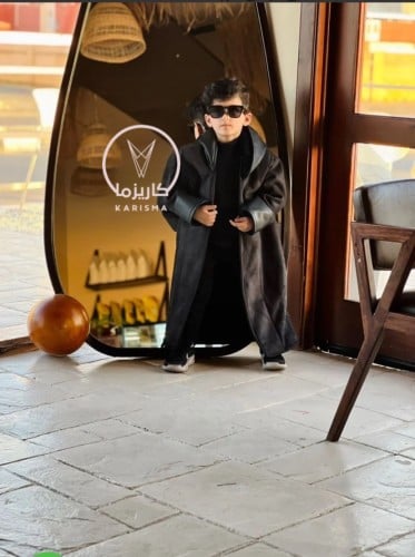 فروه اطفال شتوية بالاسم مع الجلد