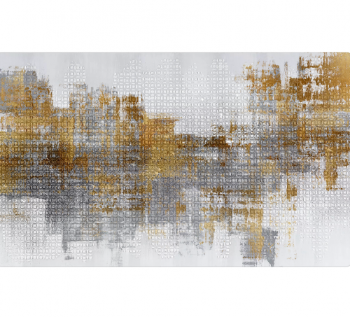 لوحة تجريد SIMPLE ABSTRACT ARTWORK GOLD AND GRAY W...
