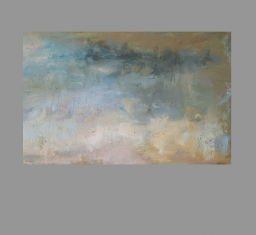 لوحة تجريد ABSTRACT BLUE AND CREAM