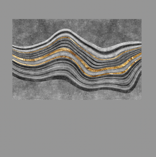 لوحة تجريد ABSTRACT GRAY AND GOLD LINES