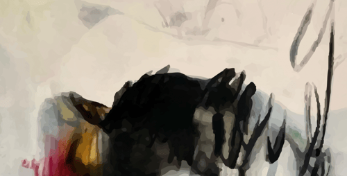 لوحة تجريد ABSTRACT BLACK AND MIX COLORS - DIGITAL