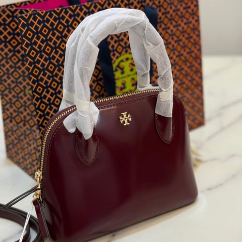 حقيبة توري بورش ايمرسون دوم لماع عنابي فوري | Tory...