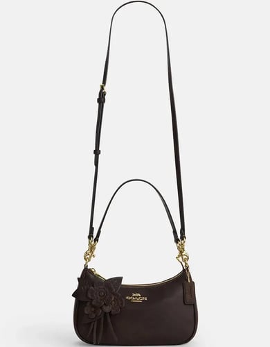 حقيبة كوتش تيري كتف مع زهور مطبقة تصل خلال ٢-٤ أسا...