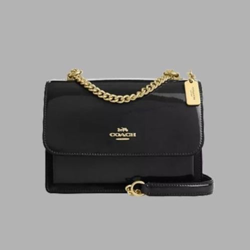 حقيبة كوتش ميني كلير لماع اسود فوري