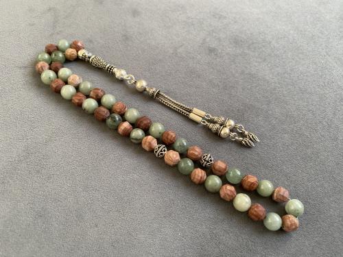 سبحة حجر الجاد و الجاسبر