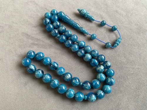 سبحة فاتوران أزرق موشح بتمليكة