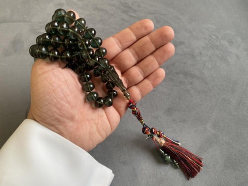 سبحة فاتوران تركوازي شفاف