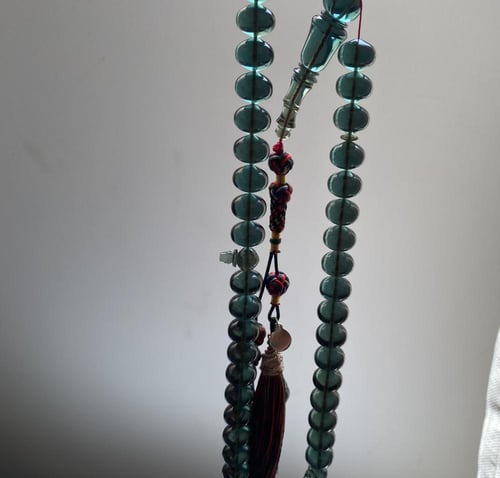 سبحة فاتوران تركوازي شفاف