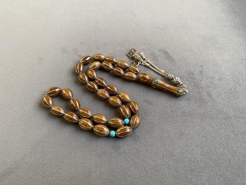 سبحة كوك مطعّم فضة وفيروز