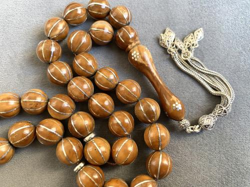 سبحة كوك مطعّم فضة