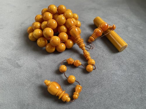 سبحة فاتوران اصفر من عصي