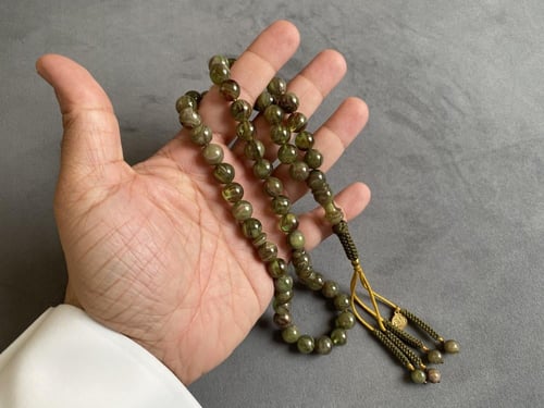 سبحة فاتوران اخضر مموج