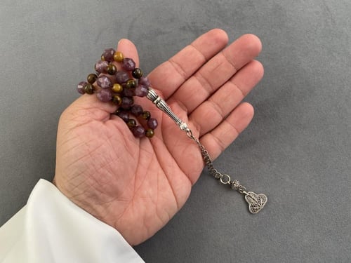 سبحة أحجار كوارتز و عين النمر