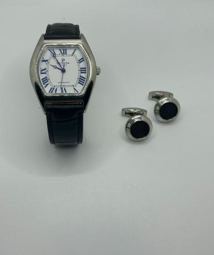 Men's set with watch and cufflink, brand QUARTZ
