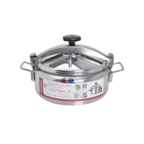 قدور المنيوم عريض يد استيل