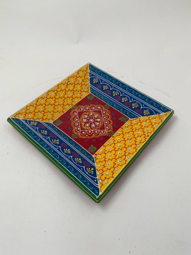 صحن حلويات خشبية الوان صغير