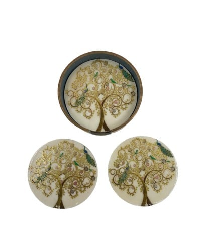 كوستر شاي خشبي 6 حبات