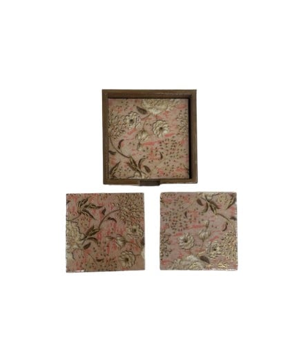 كوستر شاي خشبي 6 حبات