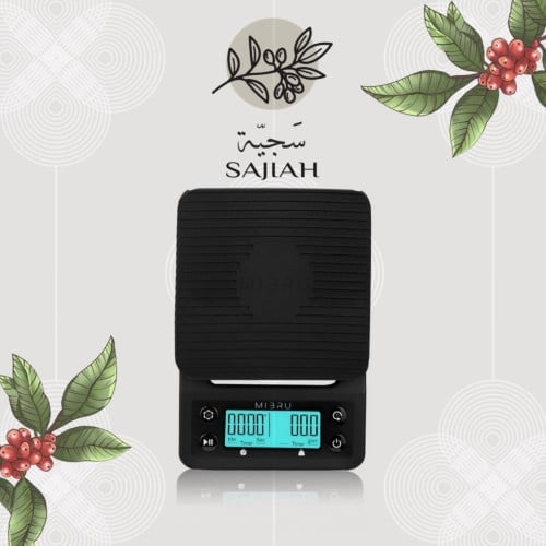 ميزان بمؤقت رقمي من Coffee scale digital black - M...