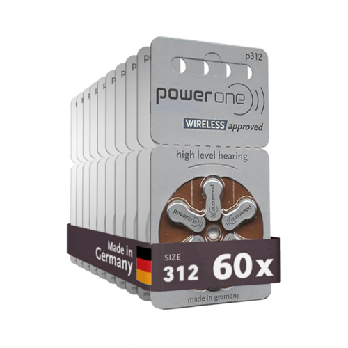 علبة بطاريات PowerOne لسماعات الاذن P312 ( 10 كارت...