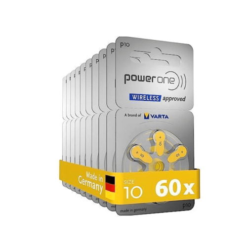 علبة بطاريات PowerOne لسماعات الاذن P10 ( 10 كارت...