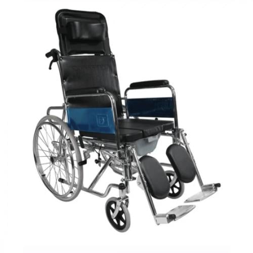 كرسي حمام بمسند ظهر مرتفع ورافع أرجل بعجلات – متين...