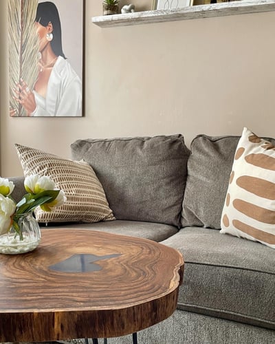 طاولة جانبية (طاولة قهوة) من الخشب الطبيعي