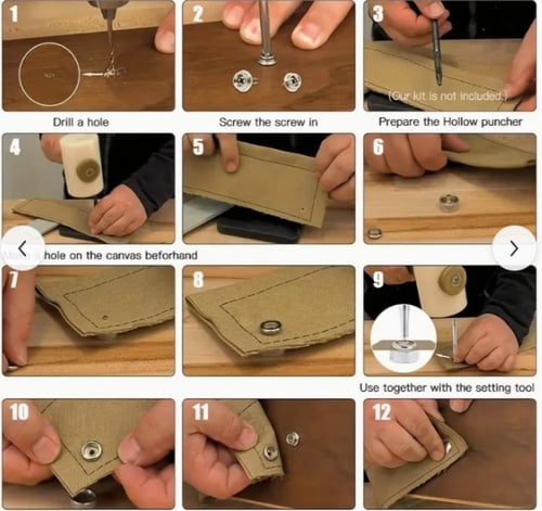 10 مجموعات من ازارير الستانلس متعددة ألأغرض من الس...