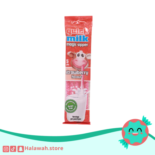 حلوى مصاص كويك ميلك بالفراولة والحليب اوروبي * 5 ح...