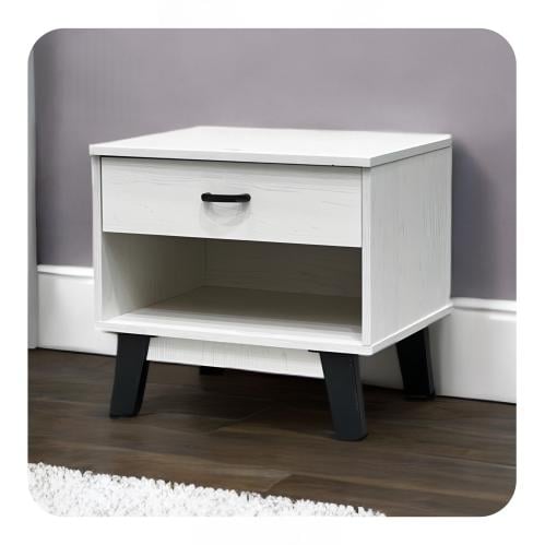 طاوله سرير جانبية خشبيه من درج ورف عدة الوان