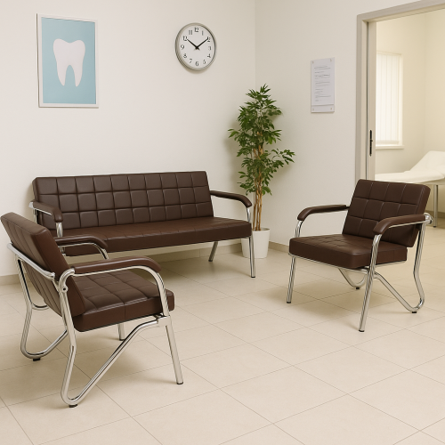 طقم كنب انتظار – 3 قطع (كنبة ثلاثية + كرسيين مفرد)...